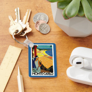 Reise, Tennis, Sport, Monte Carlo Monaco im Vintag Schlüsselanhänger