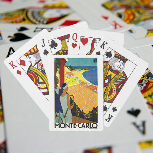 Reise, Tennis, Sport, Monte Carlo Monaco im Vintag Spielkarten