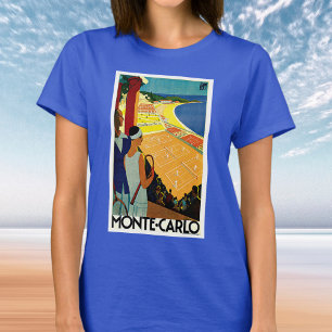 Reise, Tennis, Sport, Monte Carlo Monaco im Vintag T-Shirt