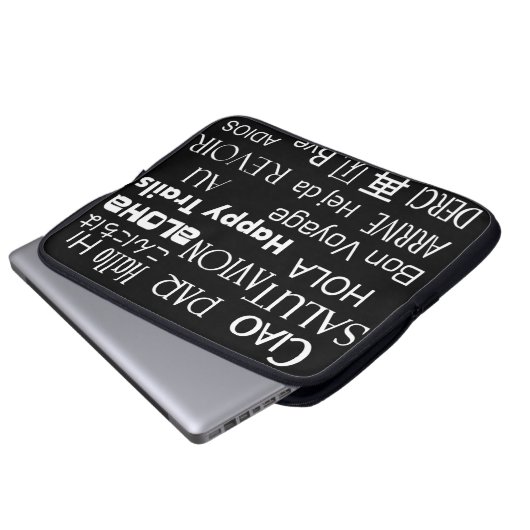 Reise-Texte Laptopschutzhülle (Vorne Knopf)