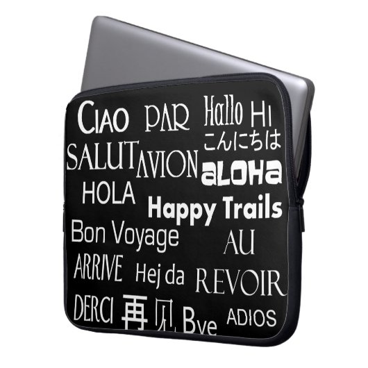 Reise-Texte Laptopschutzhülle (Vorderseite Links)