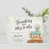 Reise Thema Brautdusche Einladung Miss zu Frau. (Stehend Vorderseite)