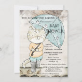 Reise Thema Niedliche Kinderdusche Einladung (Vorderseite)