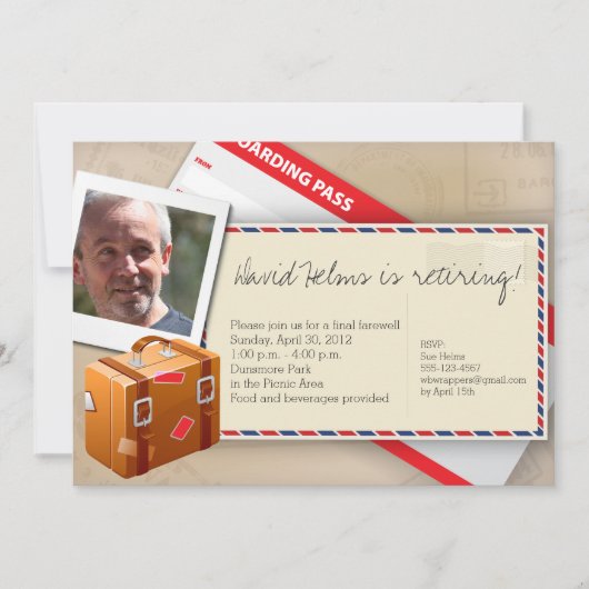 Reise-themenorientierte Einladungen - groß für (Vorderseite)