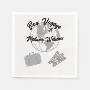 Reise-Themenparty zum Ruhestand Bon Voyage Globus Serviette