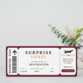 Reise Ticket Flugzeug Reisen Boarding Pass Einladung (Stehend Vorderseite)