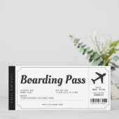 Reise-Ticket für den Boarding Überraschen Einladung (Stehend Vorderseite)