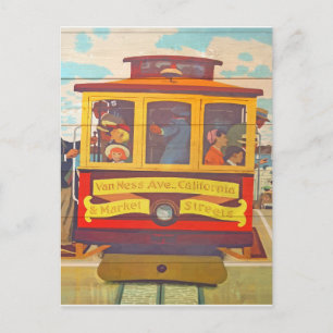 Reise-Tourismus im Vintage-Retro-Stil in San Franc Postkarte