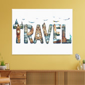 Reise Typografie Wall Art Leinwanddruck (Insitu (Wohnzimmer))