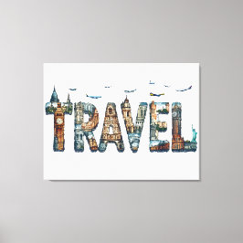 Reise Typografie Wall Art Leinwanddruck