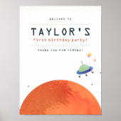 Reise um den Sun Space Boy Geburtstag Willkommen Poster (Vorne)