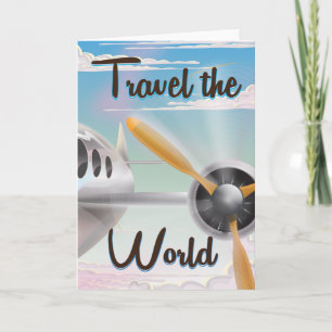 Reise um die Welt Klassisches Flugzeugposter Feiertagskarte