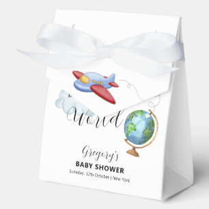 Reise um die Weltkarte Flugzeug Baby Shower Geschenkschachtel
