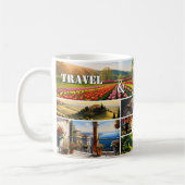 Reise- und Abenteuer-Urlaubsfoto-Collage Kaffeetasse (Links)