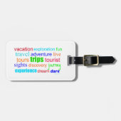 Reise und Erkundung Word Art Gepäckanhänger (Vorderseite horizontal)