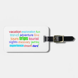 Reise und Erkundung Word Art Gepäckanhänger