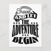 Reise und lass des Abenteuers Begin Postkarte (Vorderseite)