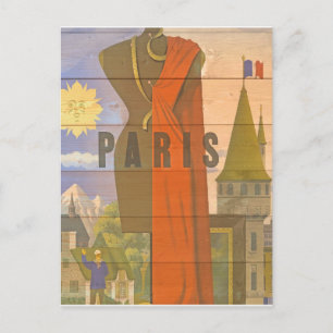 Reise und Tourismus im vintage Retro Paris Stil Postkarte