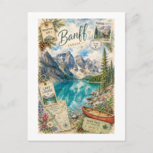 Reise Vintage Banff Kanada Lake Louise Postkarte