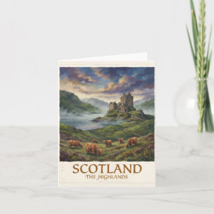 Reise-Vintage-Bild der schottischen Highlands Feiertagskarte