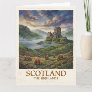 Reise-Vintage-Bild der schottischen Highlands Karte