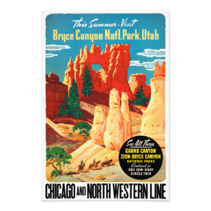Reise Vintage Bryce Canyon Nationalpark Utah Pos Fotodruck