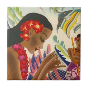 Reise-Vintage-Fischernetze Lei Hawaii Fliese