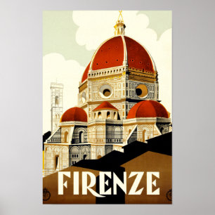 Reise Vintage Florenz Italien Druck Poster