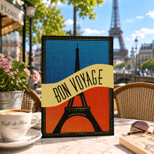Reise Vintage Französische Flagge Paris Eiffelturm Postkarte