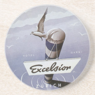Reise Vintage Hotel Excelsior Zürich Schweiz Untersetzer