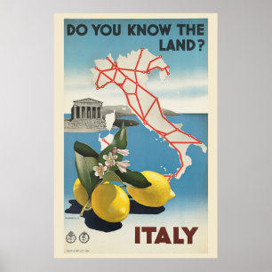 Reise Vintage Italien Karte Poster