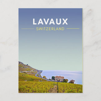 Reise Vintage Lavaux Weinberge Schweiz Postkarte