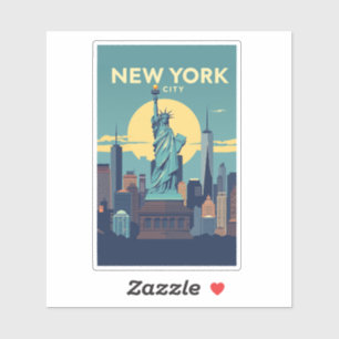 Reise-Vintage New York City Statue of Liberty Aufkleber