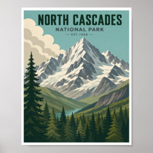 Reise Vintage North Cascades National Park Poster