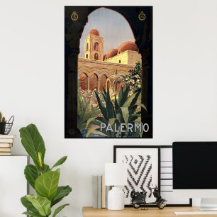 Reise Vintage Palermo Sizilien Tourismus Poster