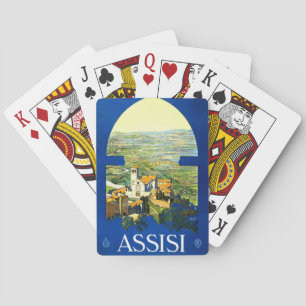 Reise Vintage Poster Assisi Italien Spielkarten