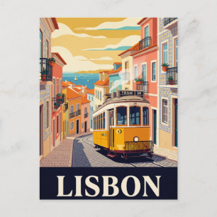 Reise-Vintage-Postkarte LISSABON Postkarte