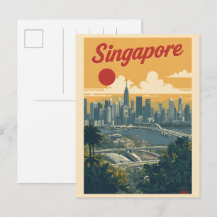 Reise Vintage Singapur Gardens by the Bay Geschenk Postkarte