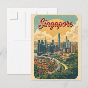 Reise Vintage Singapur Gardens by the Bay Geschenk Postkarte