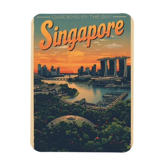 Reise Vintage Singapur Marina Bay Sands Geschenke Magnet (Vertikal)