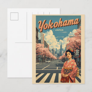 Reise-Vintage-Yokohama-Stadt-Japan-Chinatown-Gesch Postkarte