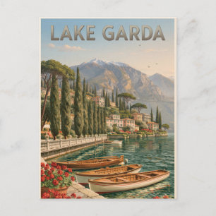 Reise-Vintagebild vom Gardasee in Italien Postkarte