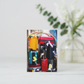 Reise-Visitenkarte - bunte Koffer Visitenkarte (Stehend Vorderseite)