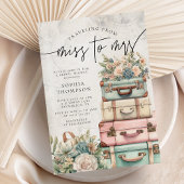 Reise von Frau Vintag Floral Brautparty Einladung