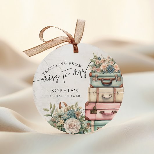 Reise von Frau Vintag Floral Brautparty Geschenkanhänger