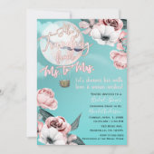 Reise von Frau zu Frau Brautparty Aquamarin rosa Einladung (Vorderseite)