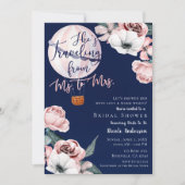 Reise von Frau zu Frau Brautparty Pink Blue Einladung (Vorderseite)