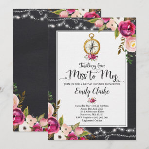 Reise von Miss nach Brautparty Einladung