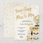 Reise von Miss nach Brautparty Einladung (Vorne/Hinten)