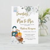 Reise von Miss nach Brautparty Einladung (Stehend Vorderseite)